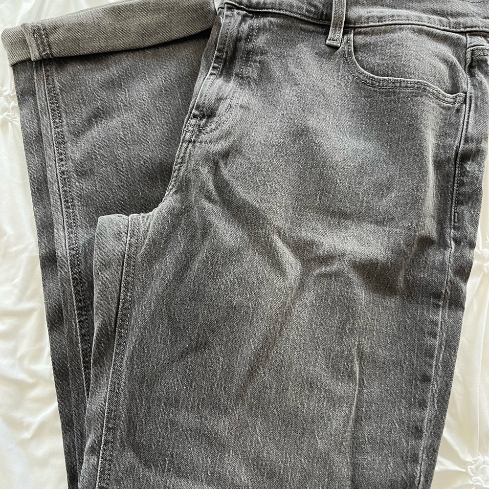 Old Navy Gray Boyfriend Jeans with Washed-Out Look